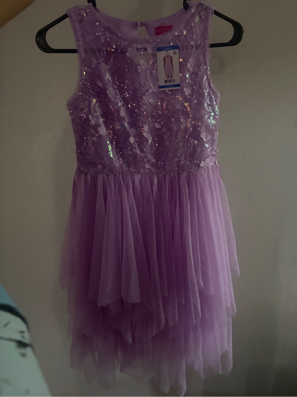 Zunie Lavender Sequin Tulle Party Dress